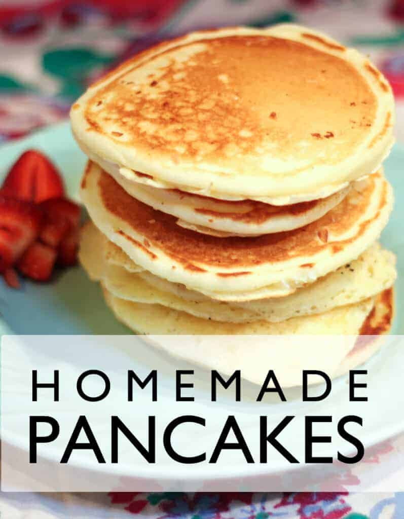 Classic Fluffy Pancakes are easy to make from scratch and can be frozen as a quick make ahead breakfast. pancakes | fluffy pancakes recipe | from scratch pancakes