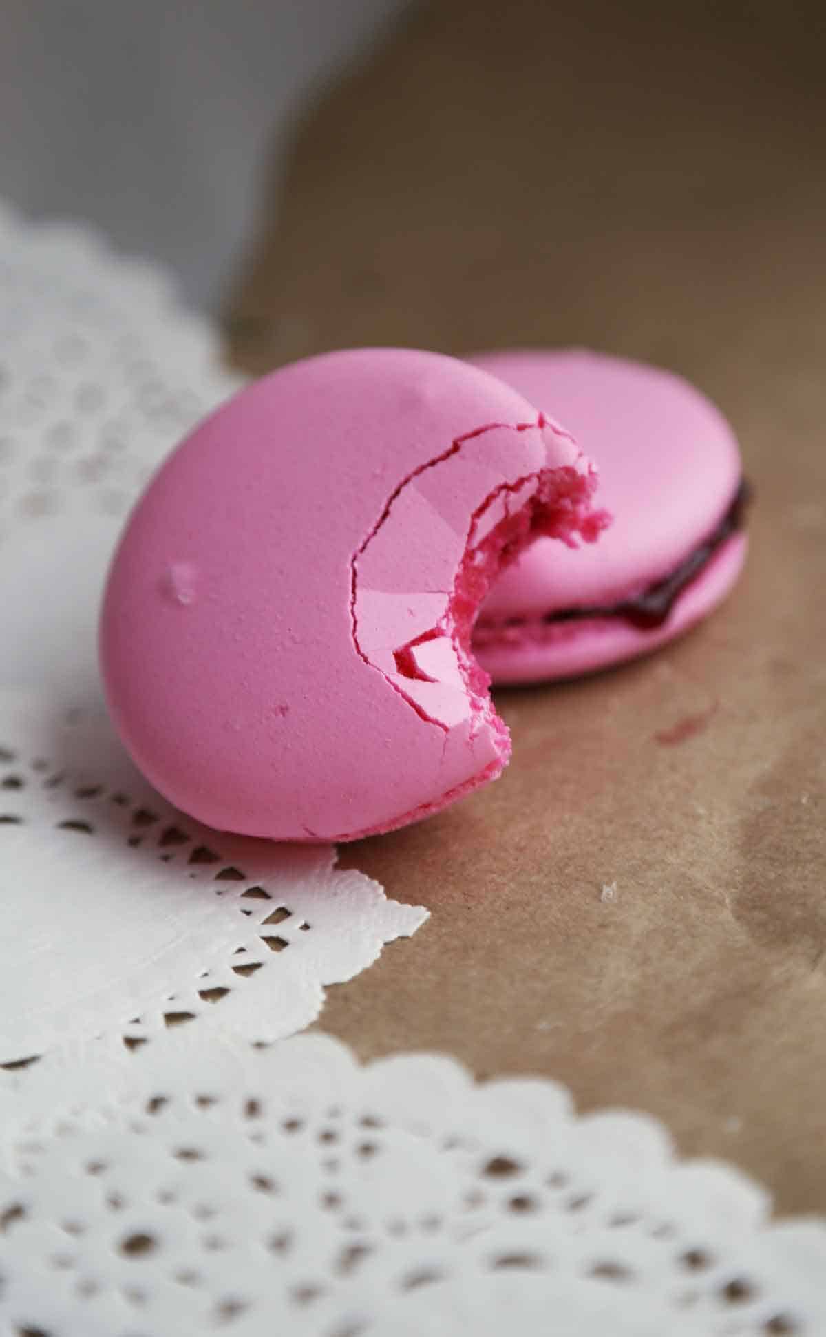 How to make perfect macaron cookie shells. Step by step method for classic french cookies.