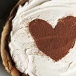 Chocolate Angel Cream Pie is a chocolate pie recipe with a light and airy gluten free pie crust made from meringue and a delicious chocolate cream pie filling made from chocolate mousse and freshly whipped cream. chocolate pie recipe| gluten free pie | chocolate cream pie recipe