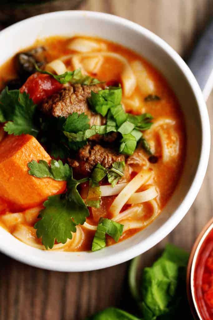 Thai Beef Curry Noodle Soup | Gluten Free Soup | Beef Noodle Soup | Beef Vegetable Curry | Curry Soup