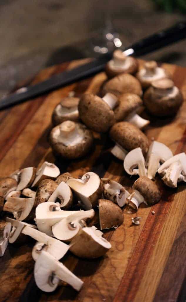 rough chopped mushrooms