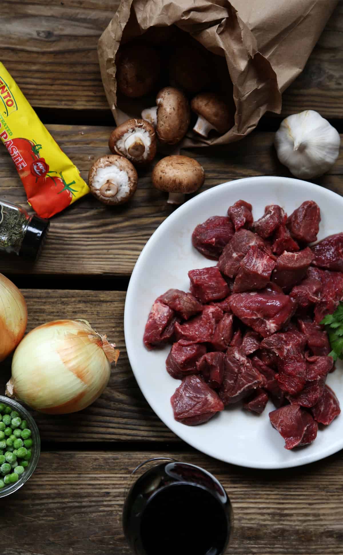 Braised beef stew ingredients