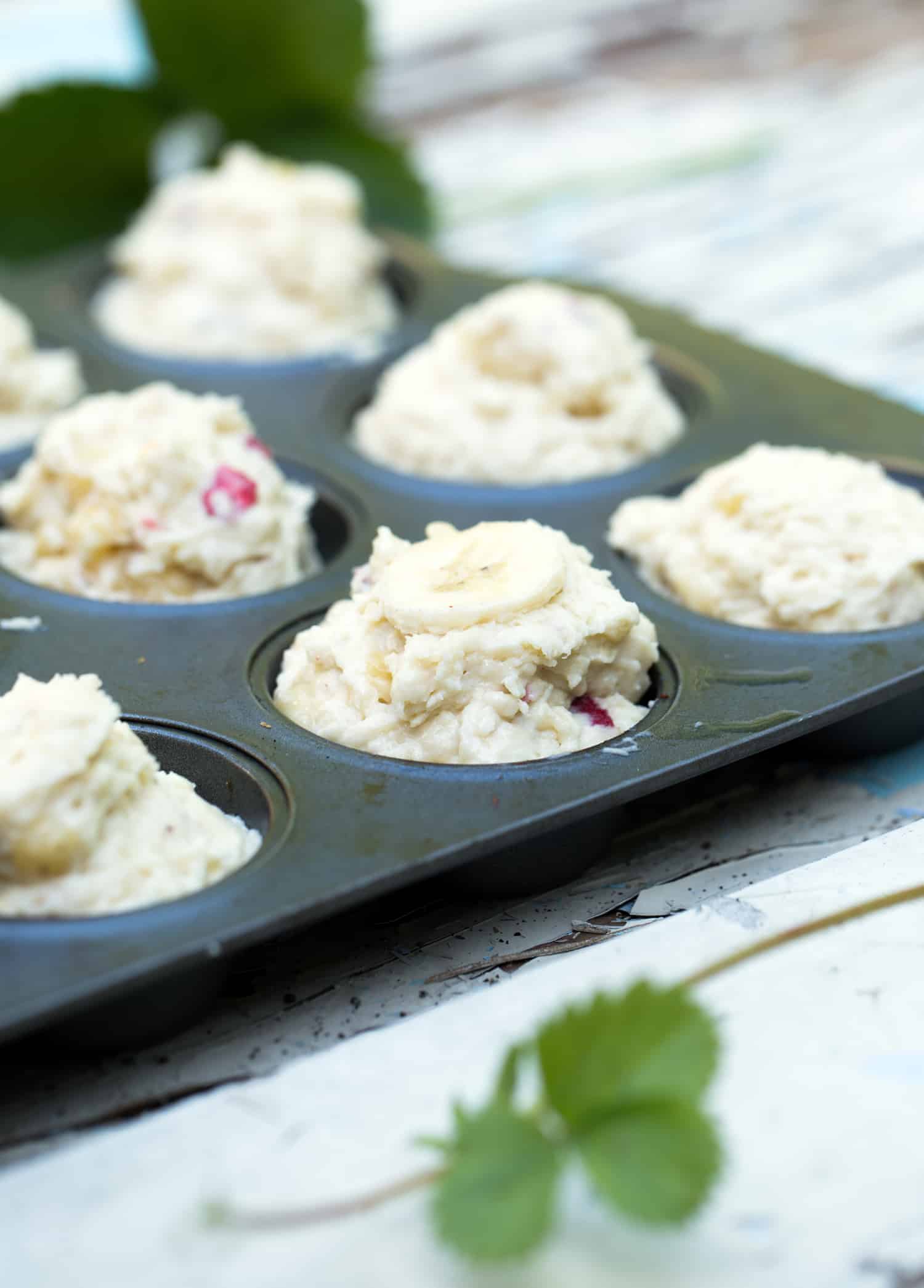 easy breakfast muffin greek yogurt strawberry banana protein muffin #ad