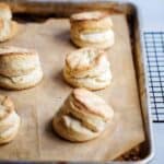 Flaky baking powder biscuits made from scratch.