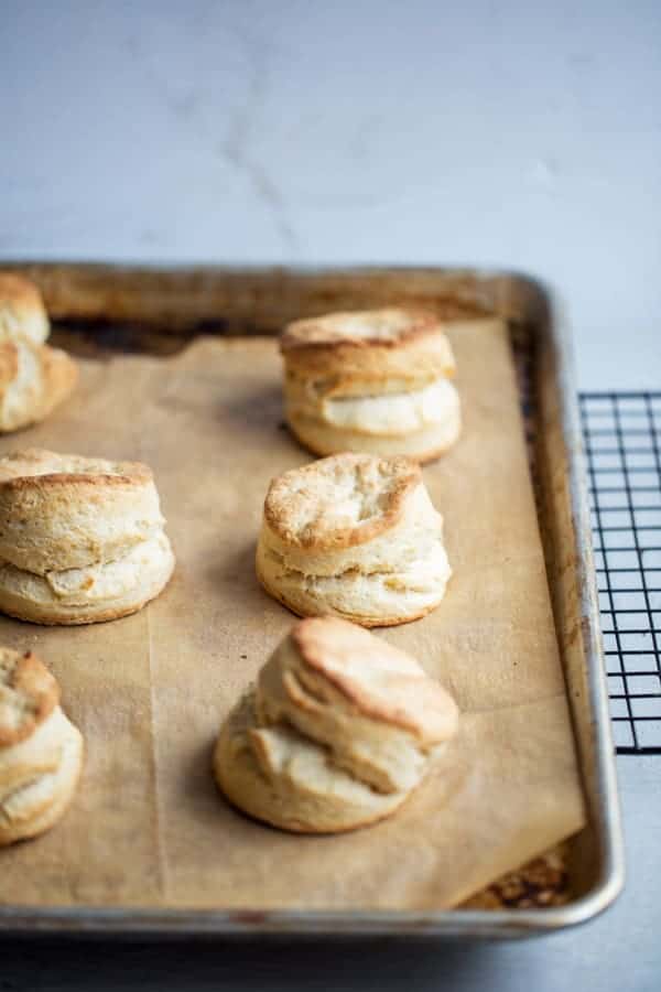 Biscuits from Scratch | flaky tender tall biscuits | flaky layers | easy biscuits made from scratch recipe homemade biscuits with butter