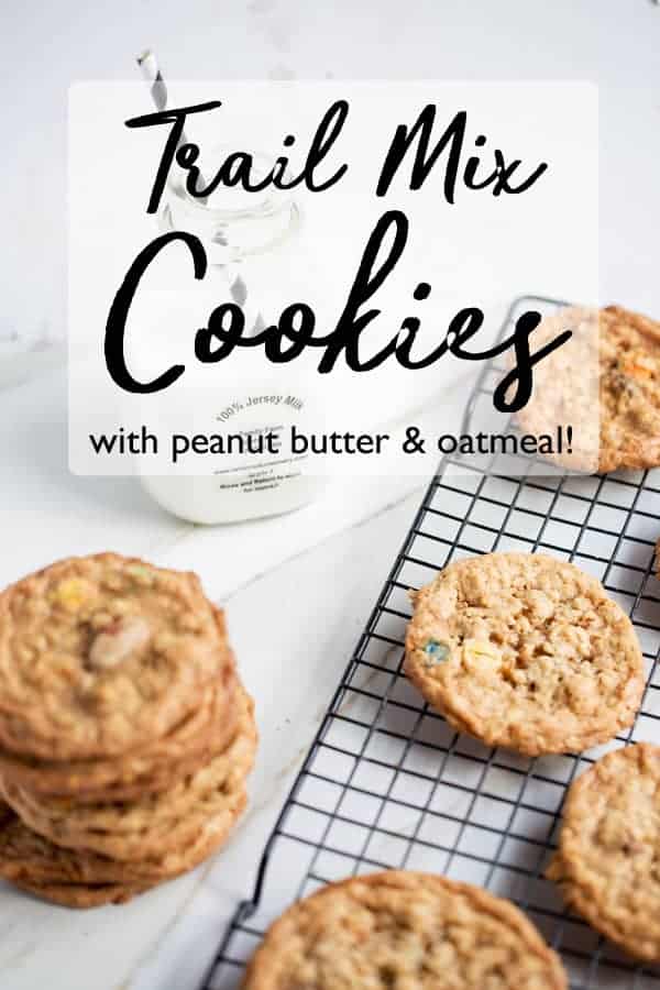 Peanut Butter Oatmeal Trail Mix Cookies | how to make best ever trail mix cookie recipe | kids cookies | cookies with peanut butter and oatmeal