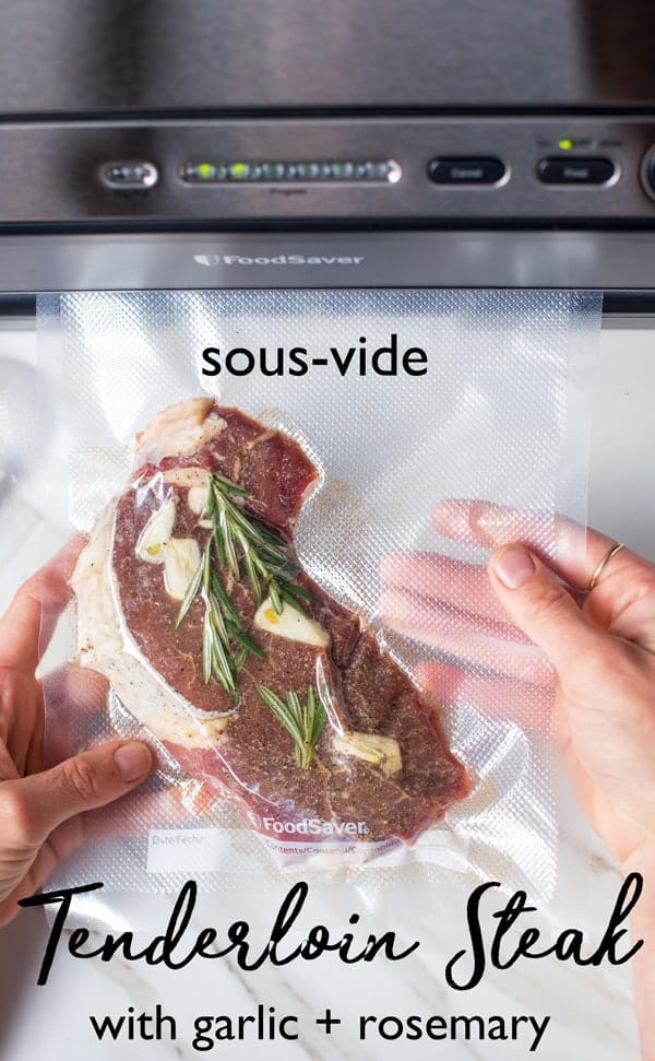  Garlic Rosemary Sous Vide Steak sounds impressive but it's so simple with the right tools and techniques. sous vide steak | what is sous vide | sous vide steak recipes