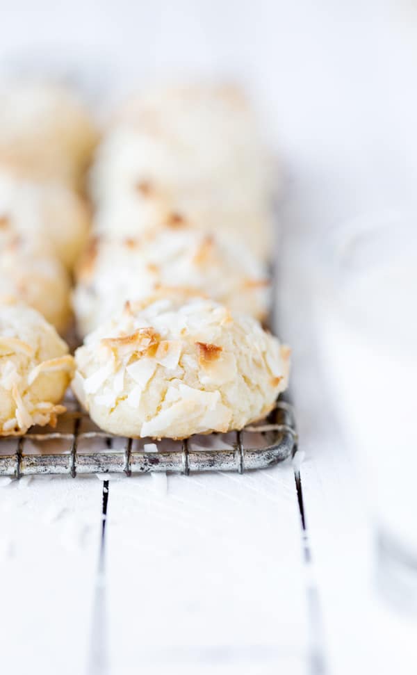 These Chewy Coconut Cookies are perfect for the holidays or anytime of year! coconut cookie recipe | coconut cookies recipe | martha stewart chewy butter cookies | coconut macaroons