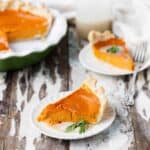 Sweet Brown Sugar Carrot Pie is a delicious interesting sweet pie recipe that gives you a new use for caramelized roasted carrots.