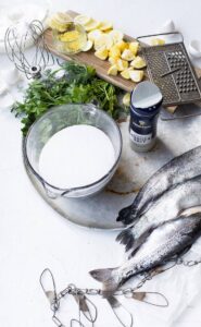 Salt baked fish ingredients
