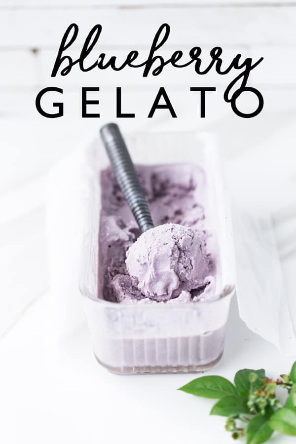 Homemade Blueberry Lemon Gelato highlights the vibrant flavor of berries by churning fresh blueberry lemon puree with sweet milk and cream custard into a smooth, dense frozen dream of a dessert. blueberry recipes | blueberry lemon | blueberry ice cream | blueberry gelato | how to make gelato