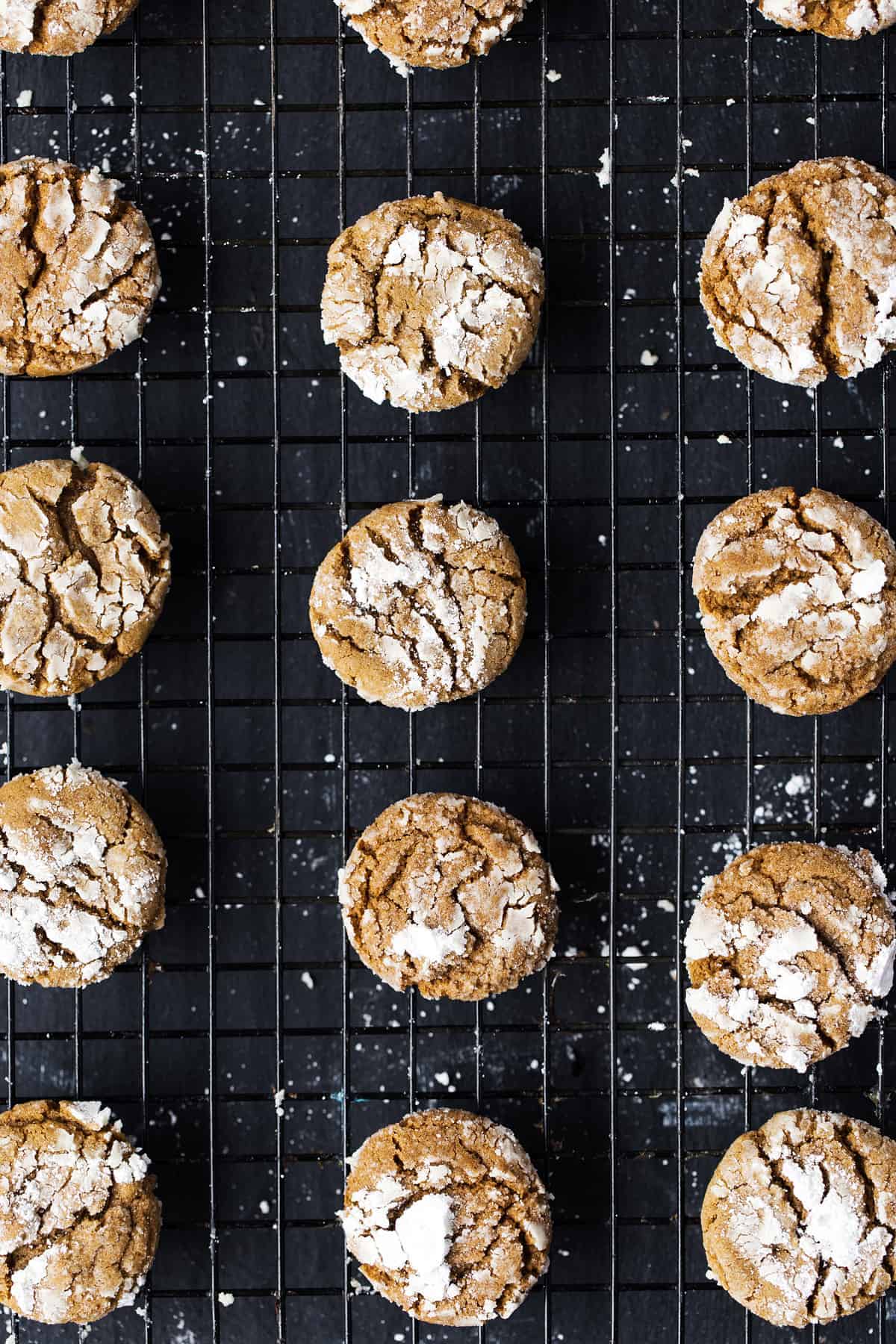 Gingerbread Crinkle Cookies are a nicely spiced chewy cookie with crisp edges and crunchy icing-like crinkle coating perfect for Christmas! Christmas cookie recipe | ginger crinkle cookies | molasses crinkle cookies | crinkle gingerbread cookies |