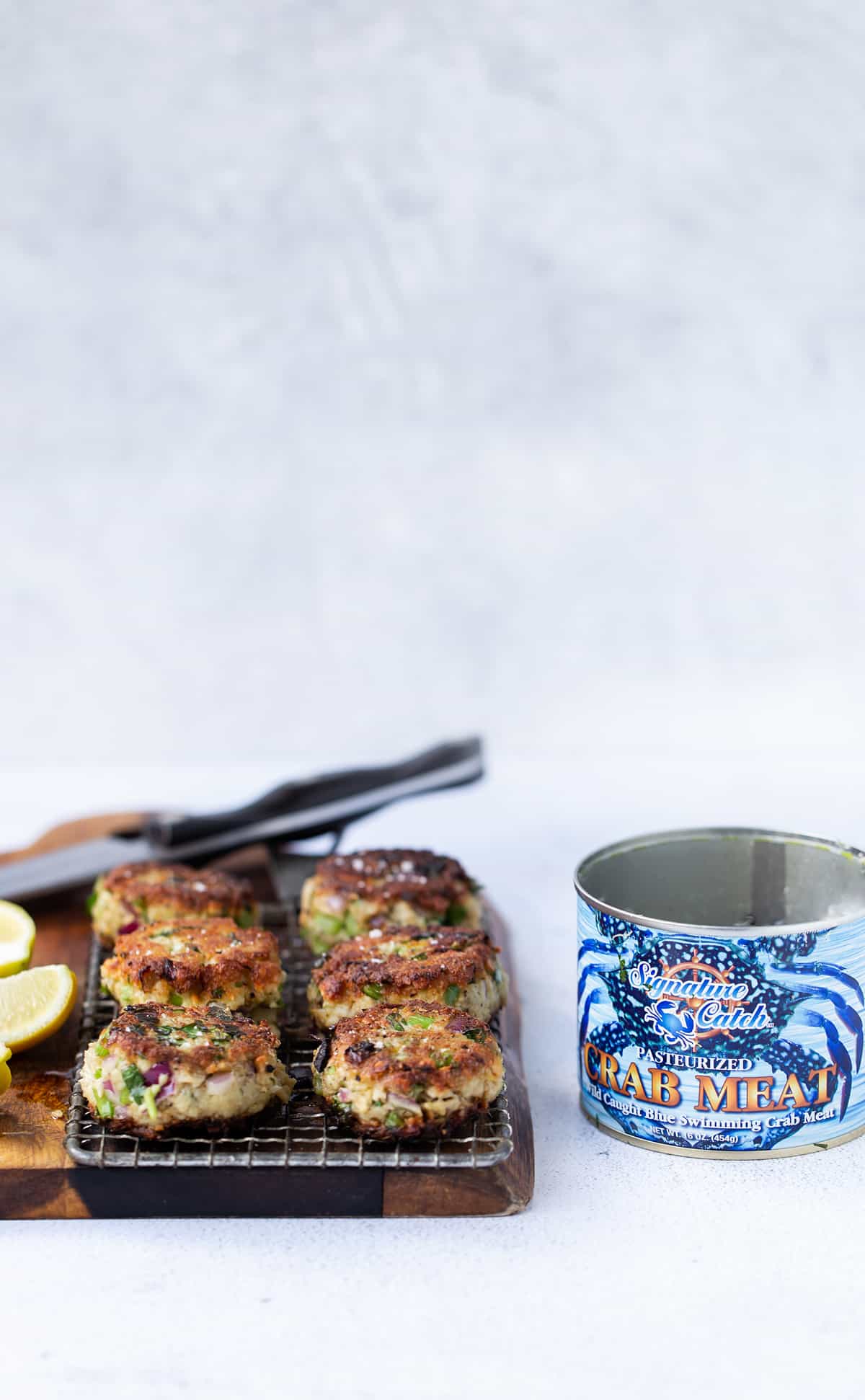 Pan fried crab cakes with canned crab