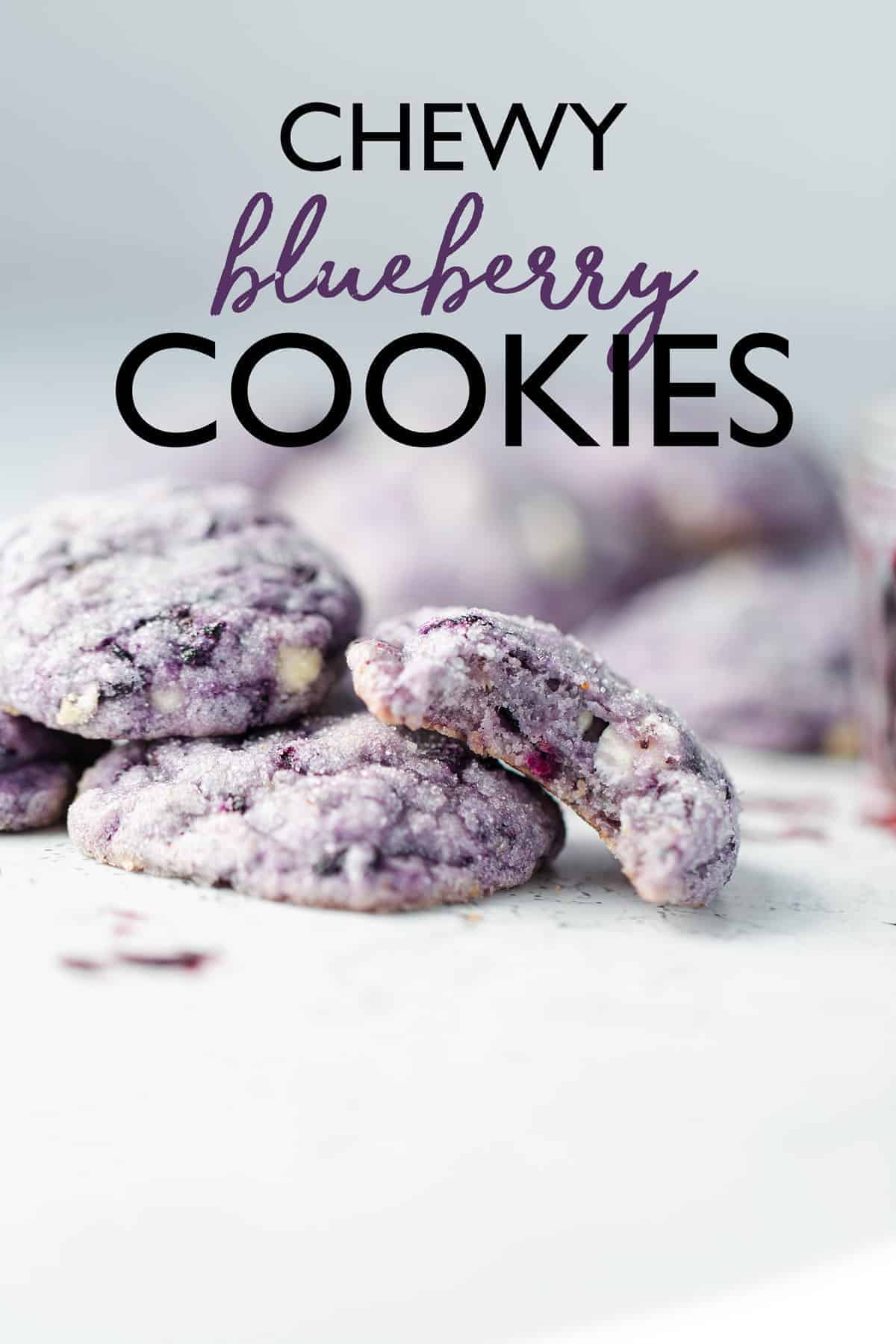 Vibrant Chewy Blueberry Cookies are a naturally colored purple cookie bursting with fresh blueberry flavor from fresh or frozen berries!  blueberry cookies | blueberry recipes | blueberry desserts | purple foods 