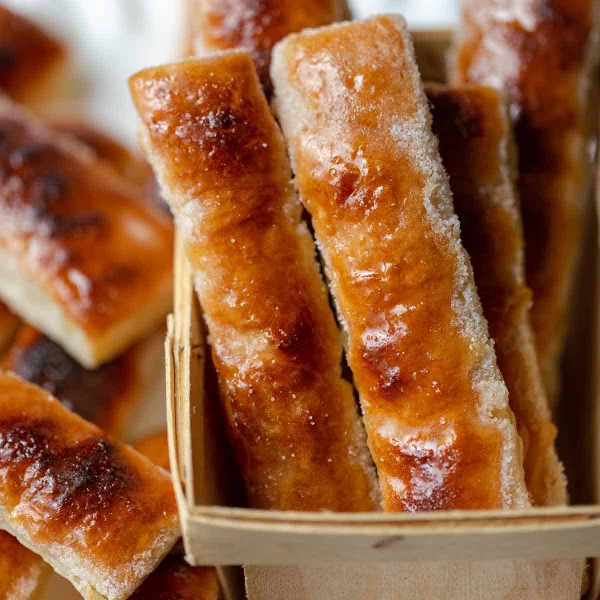 Easy Caramelized Puff Pastry Donut Dippers a puff pastry dessert recipe transforming puff pastry sheets into pan dulce inspired pastries!