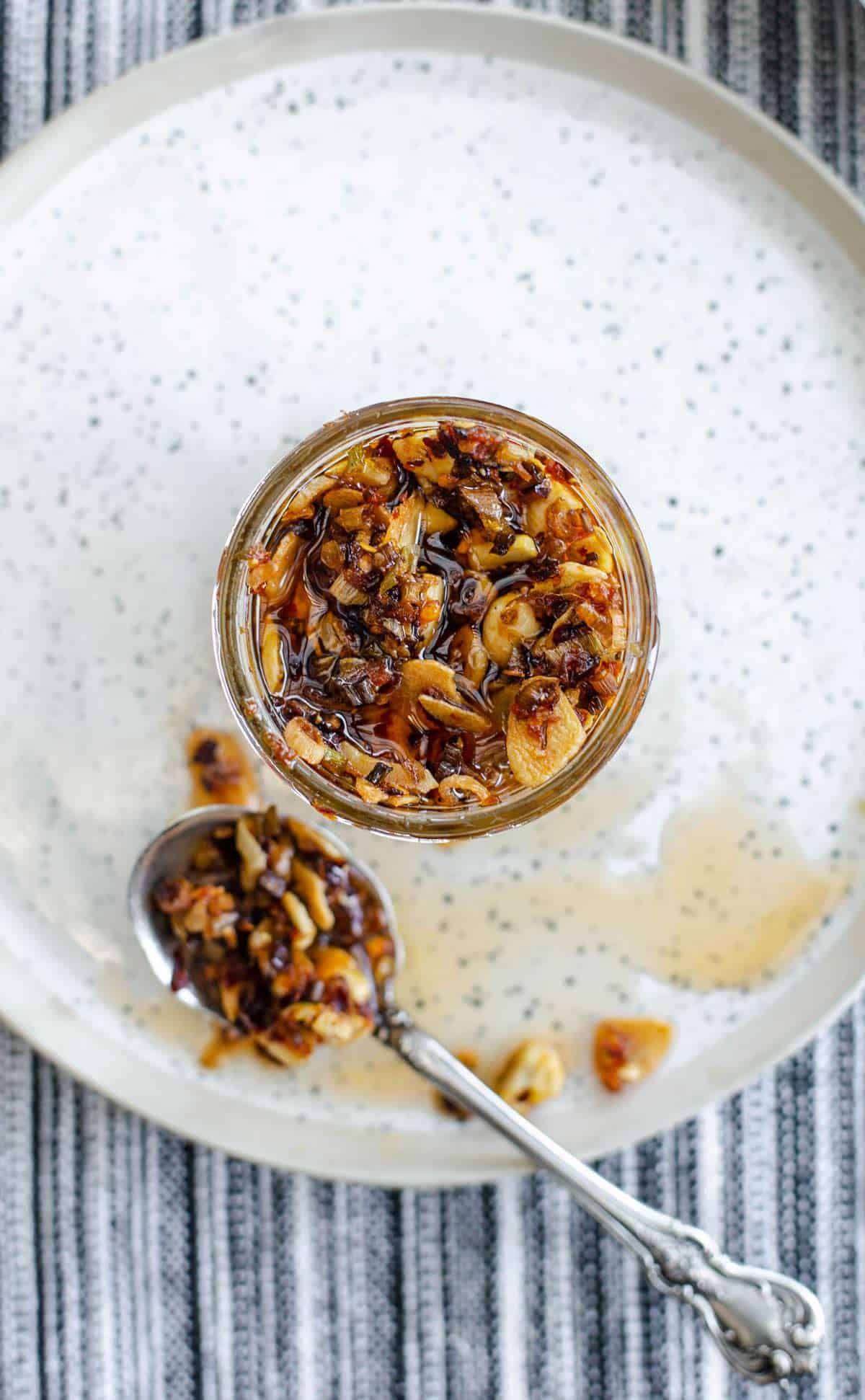 Homemade Spicy Chili Crisp is the best chili crisp recipe so you can make this flavorful, garlic crunch condiment at home. chili crisp | crispy chili oil | chili crispy recipe | chili crunch