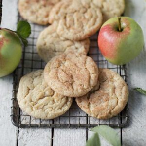 Fresh Apple Cookies made with grated apple in the cookie dough for a super soft sugar cookie like texture and a hint of apple flavor. apple cookies | apple sugar cookies | apple cookie recipe | grated apple cookie