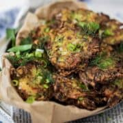 Zucchini and feta fritters with dill recipe.
