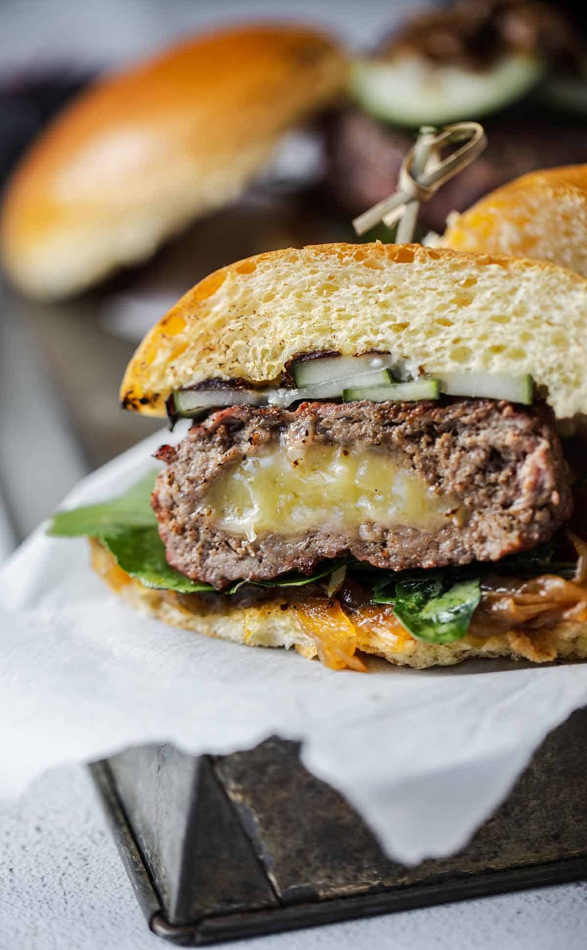 Cheese stuffed burger recipe