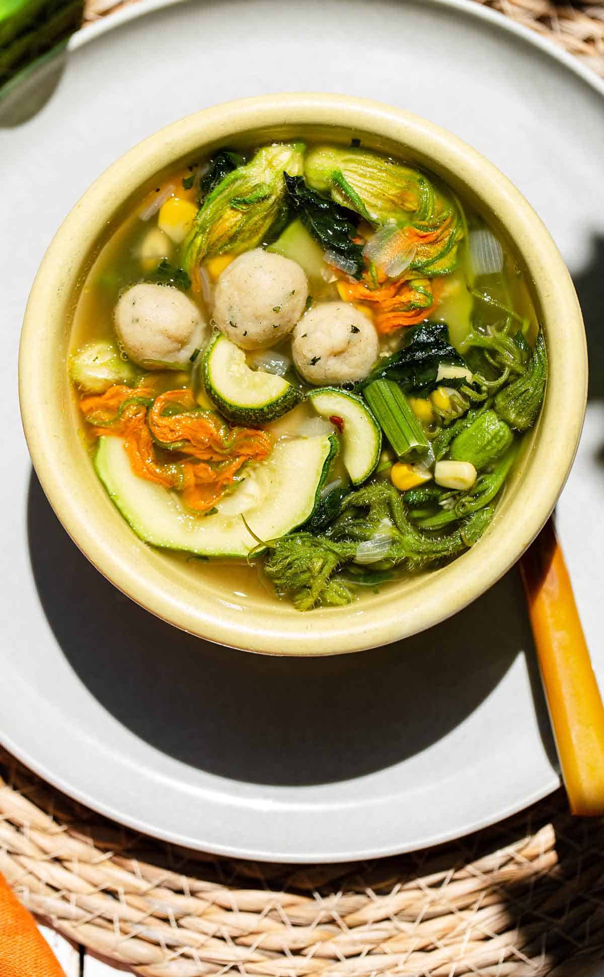 squash vine and squash blossom soup recipe