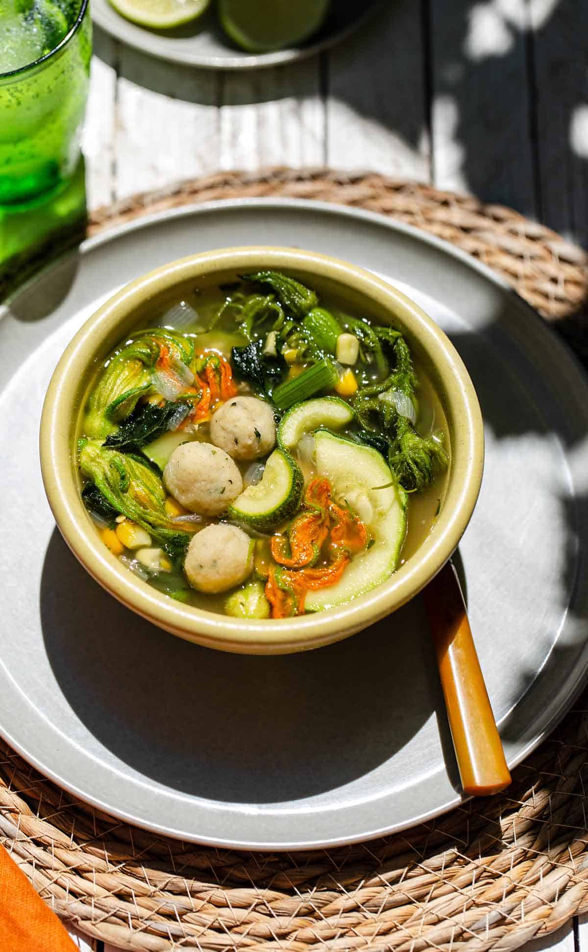 Squash soup recipe that uses the whole squash plant.